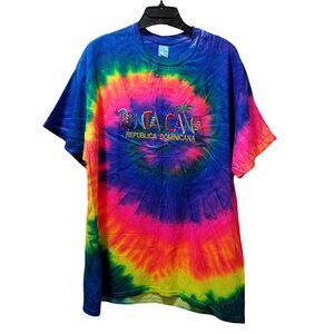 Punta Cana Dominican Republic Embroidered Tie Dye Tee Size XL by Gildan